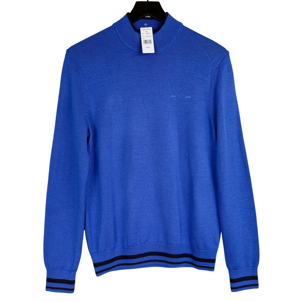 New Brooks Brothers United Airliens Mock Neck Sweater Blue Wool Uniform - XS Reg